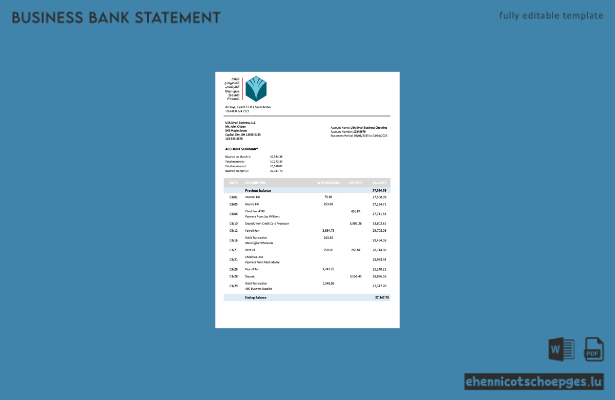 Beispiel eines Kontoauszugs der saudi-arabischen Banque Saudi Fransi (Word- und PDF-Datei)